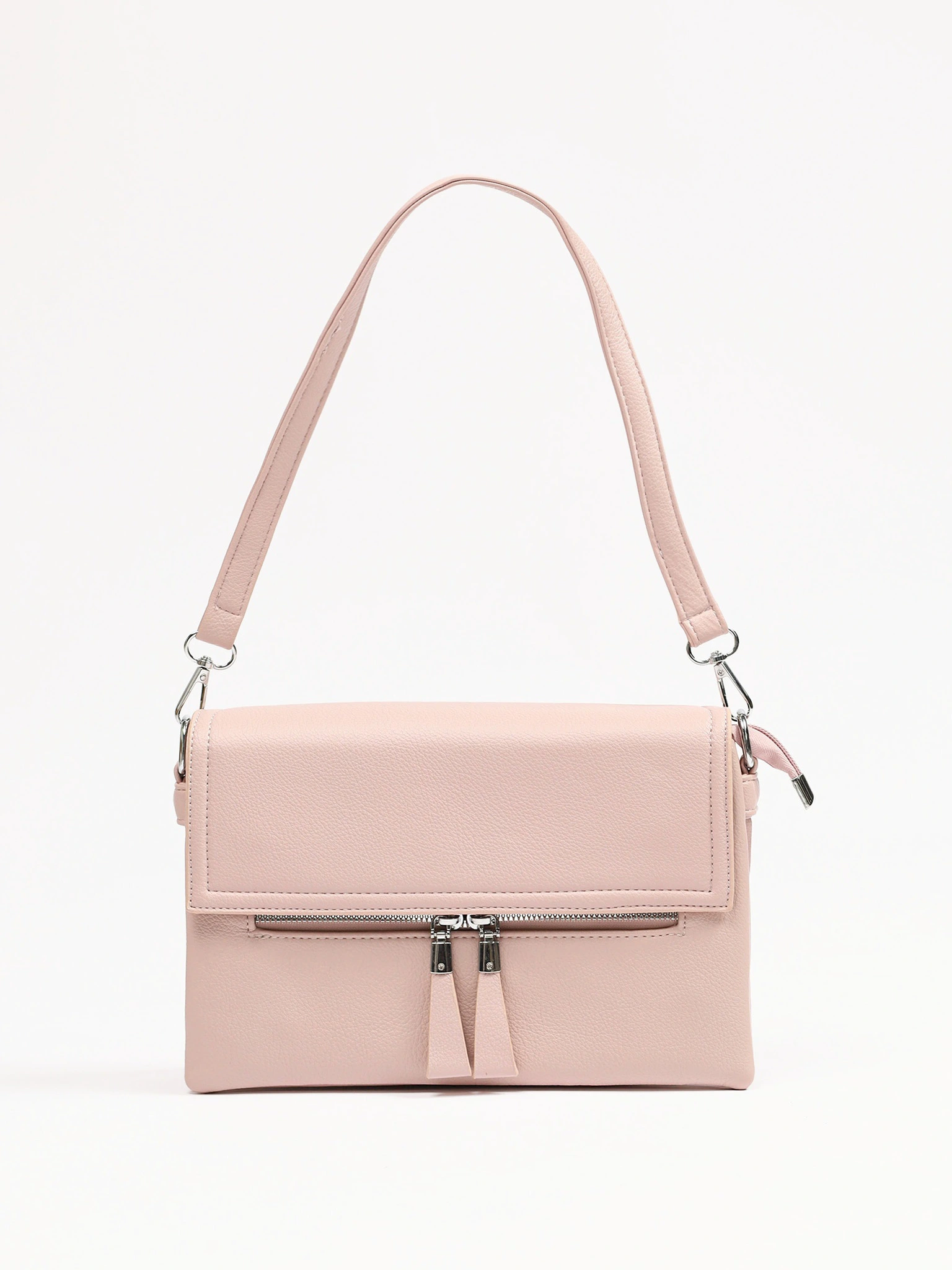 Сумка-кроссбоди со съемной ручкой и декоративными пуллерами в ассортименте